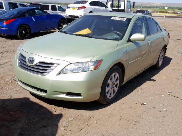 4T1BB46K39U081693 - 2009 TOYOTA CAMRY HYBR GREEN photo 2