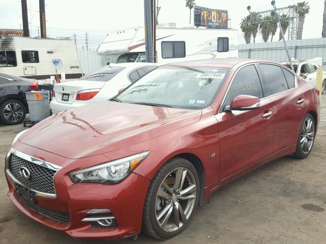 JN1BV7AP9FM353369 - 2015 INFINITI Q50 BASE RED photo 2