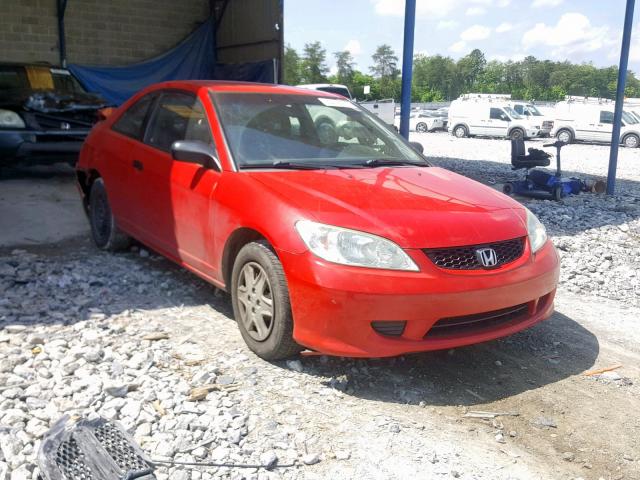 1HGEM22155L036012 - 2005 HONDA CIVIC DX V RED photo 1