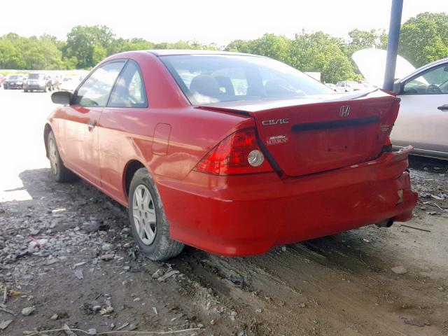 1HGEM22155L036012 - 2005 HONDA CIVIC DX V RED photo 3