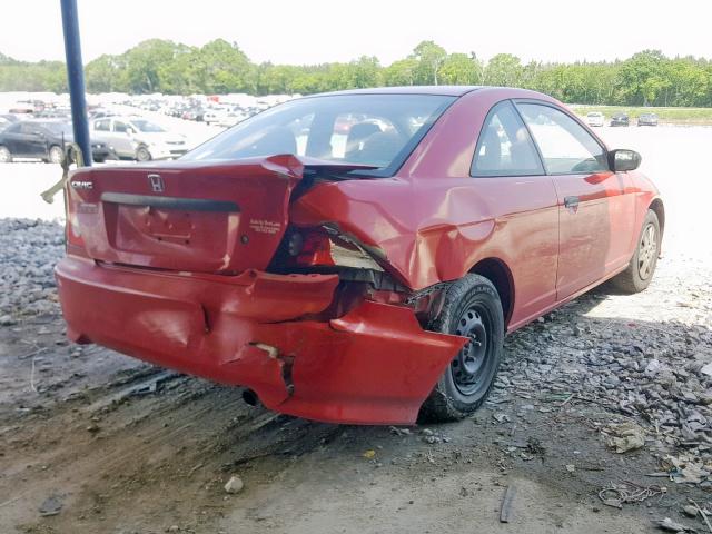 1HGEM22155L036012 - 2005 HONDA CIVIC DX V RED photo 4