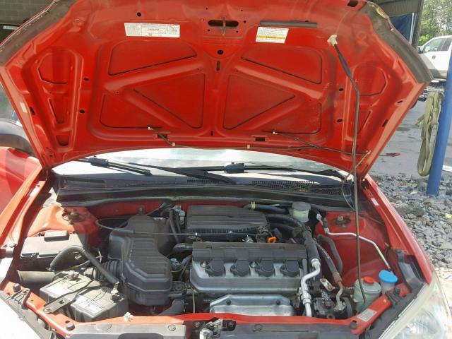 1HGEM22155L036012 - 2005 HONDA CIVIC DX V RED photo 7