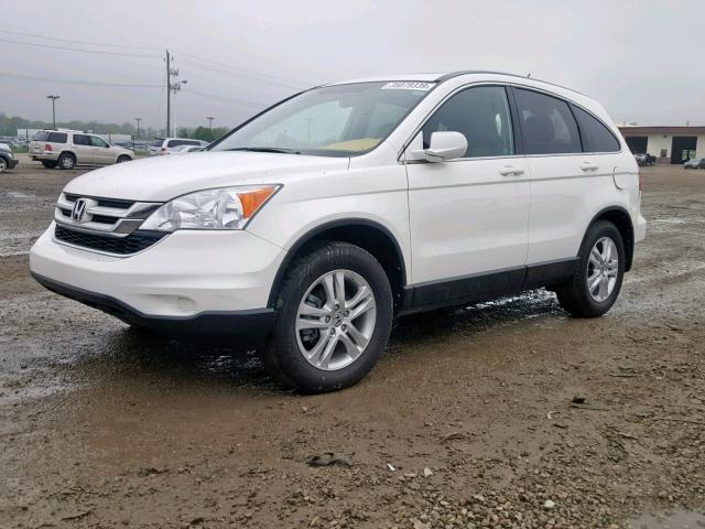 5J6RE4H74BL117738 - 2011 HONDA CR-V EXL WHITE photo 2