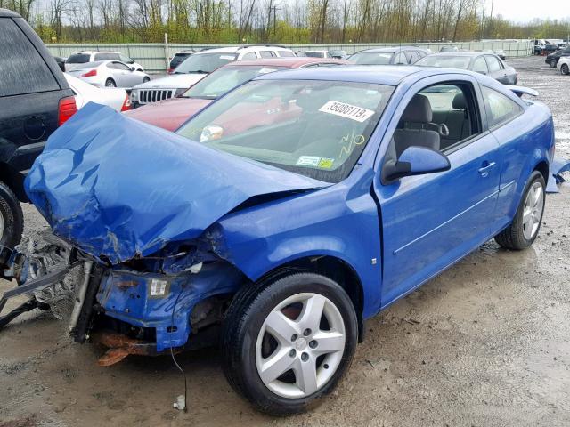 1G1AL18F187165321 - 2008 CHEVROLET COBALT LT BLUE photo 2