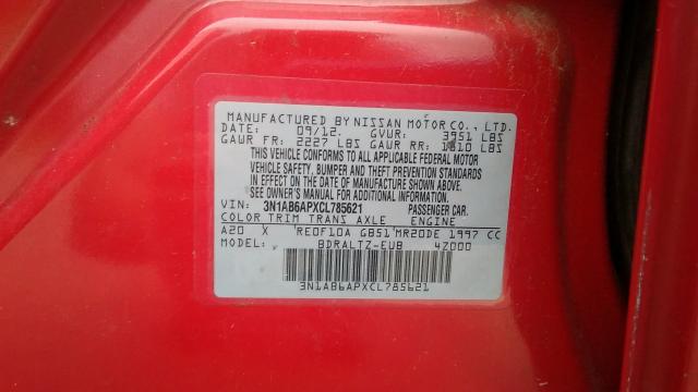 3N1AB6APXCL785621 - 2012 NISSAN SENTRA 2.0 RED photo 10