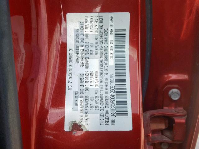 JM3TB2CV8D0412609 - 2013 MAZDA CX-9 TOURI RED photo 10