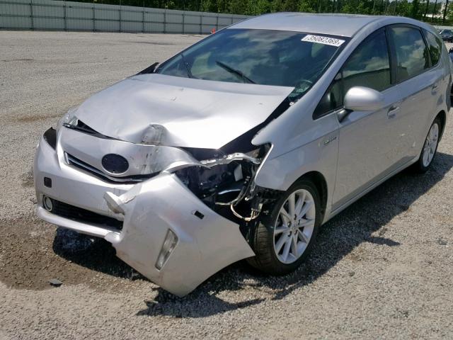 JTDZN3EU5D3240882 - 2013 TOYOTA PRIUS V SILVER photo 2