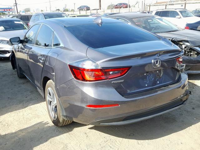 19XZE4F17KE013788 - 2019 HONDA INSIGHT LX GRAY photo 3