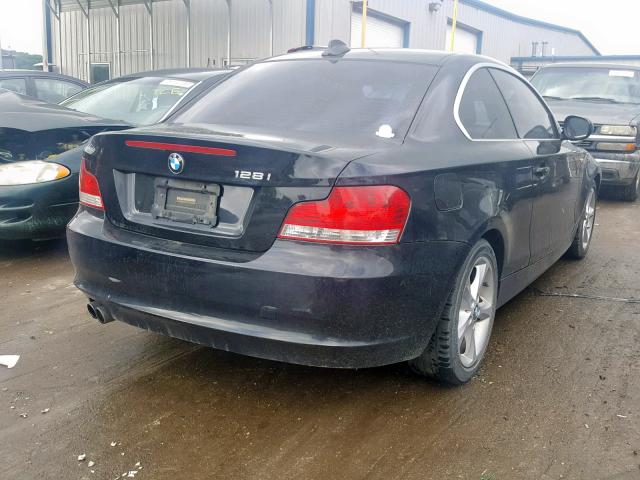 WBAUP9C53AVF49527 - 2010 BMW 128 I BLACK photo 4