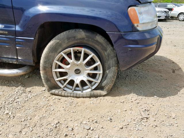 1J4GW58N24C322390 - 2004 JEEP GRAND CHER BLUE photo 9