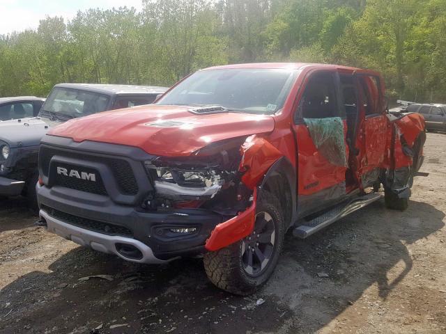1C6SRFLT6KN671581 - 2019 RAM 1500 REBEL წითელი ფოტო 2