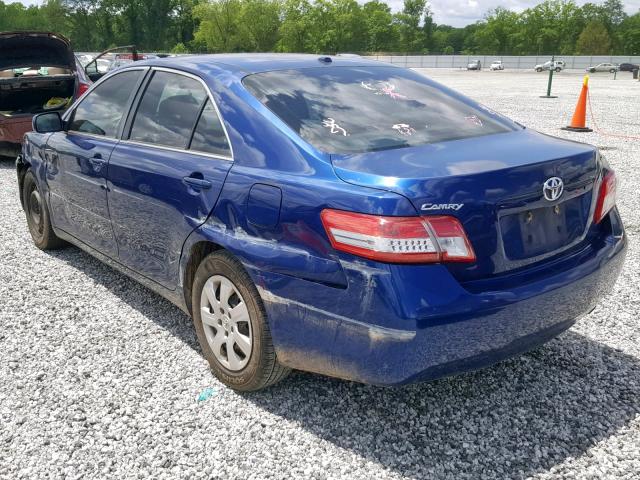 4T1BF3EK1AU577368 - 2010 TOYOTA CAMRY BASE BLUE photo 3