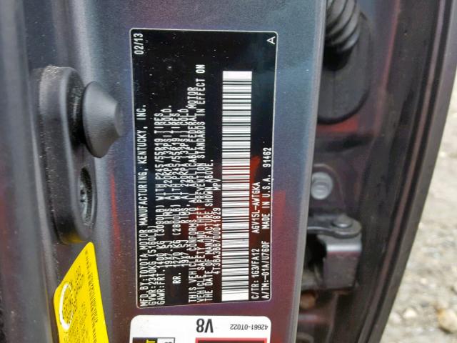 4T3BA3BB7DU041829 - 2013 TOYOTA VENZA LE GRAY photo 10