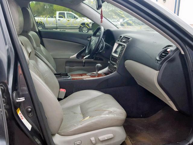 JTHCK262972009594 - 2007 LEXUS IS 250 GRAY photo 5