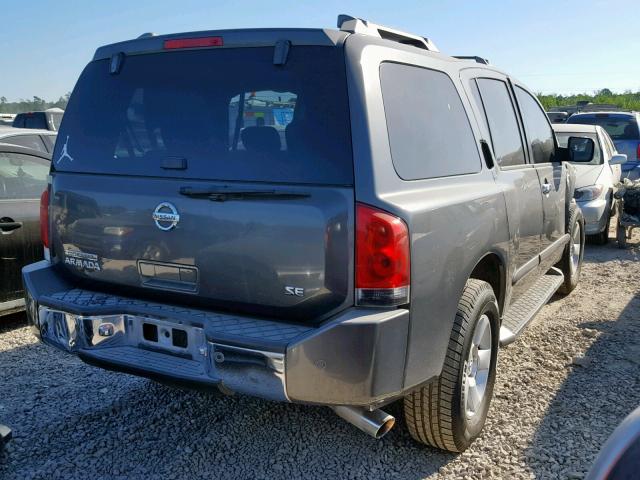 5N1AA08A94N740519 - 2004 NISSAN ARMADA SE GRAY photo 4