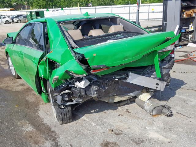 4T1BD1FK4CU004525 - 2012 TOYOTA CAMRY HYBR GREEN photo 3