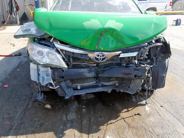 4T1BD1FK4CU004525 - 2012 TOYOTA CAMRY HYBR GREEN photo 9