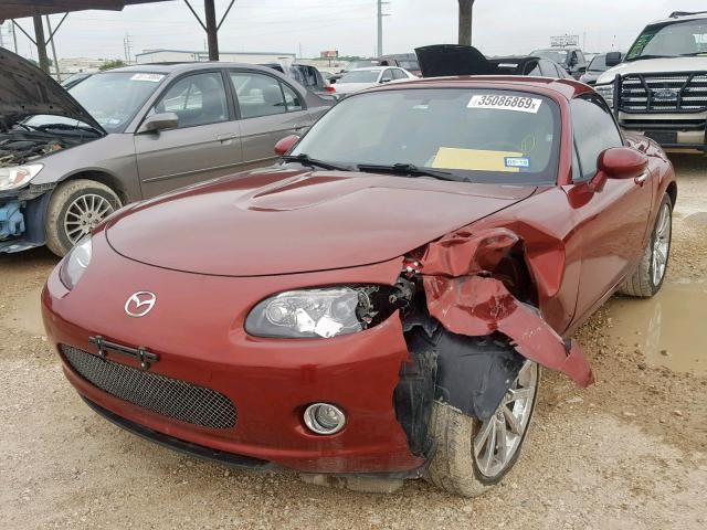 JM1NC26F270133860 - 2007 MAZDA MX-5 MIATA RED photo 2