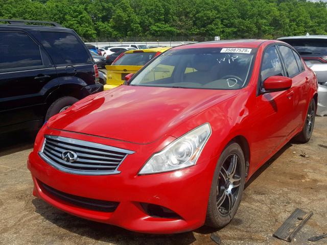 JN1CV6AP7AM407095 - 2010 INFINITI G37 BASE RED photo 2