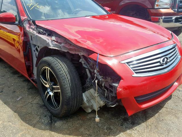 JN1CV6AP7AM407095 - 2010 INFINITI G37 BASE RED photo 9