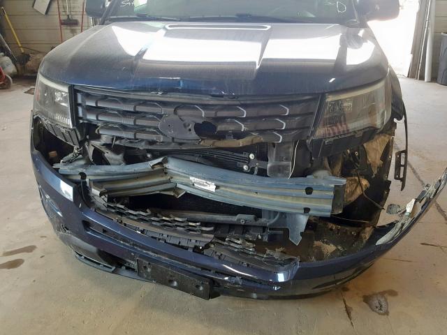 1FM5K8AR0GGB44009 - 2016 FORD EXPLORER P BLUE photo 9