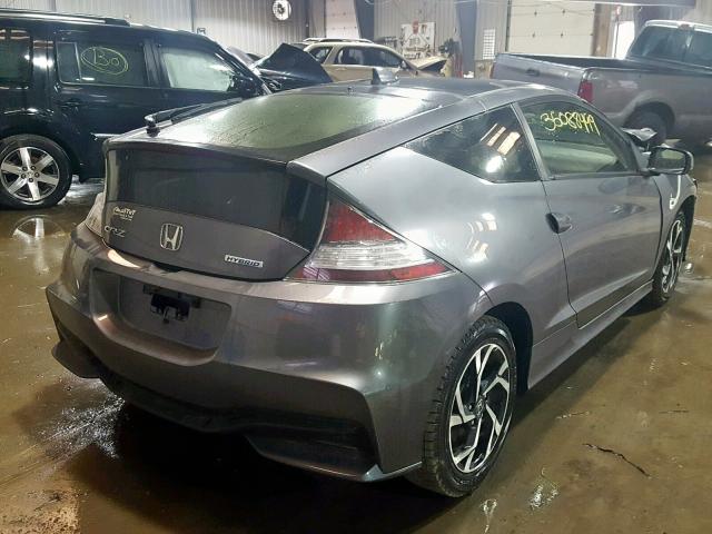 JHMZF1D40GS000084 - 2016 HONDA CR-Z GRAY photo 4