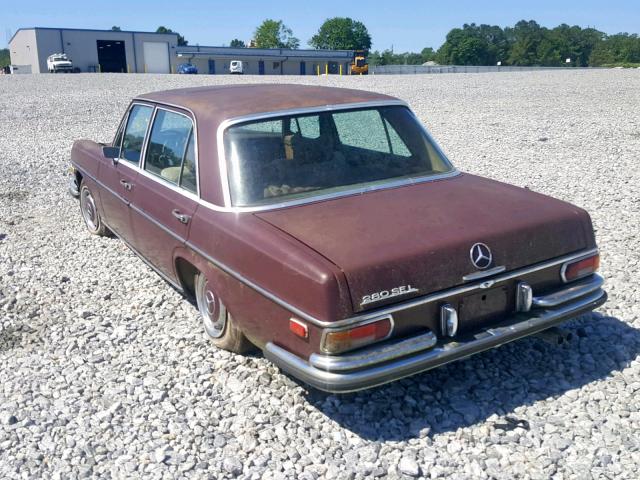 10801912058909 - 1970 MERCEDES-BENZ 280SEL BURGUNDY photo 3