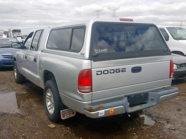 1B7HL2AX71S322710 - 2001 DODGE DAKOTA QUA SILVER photo 3