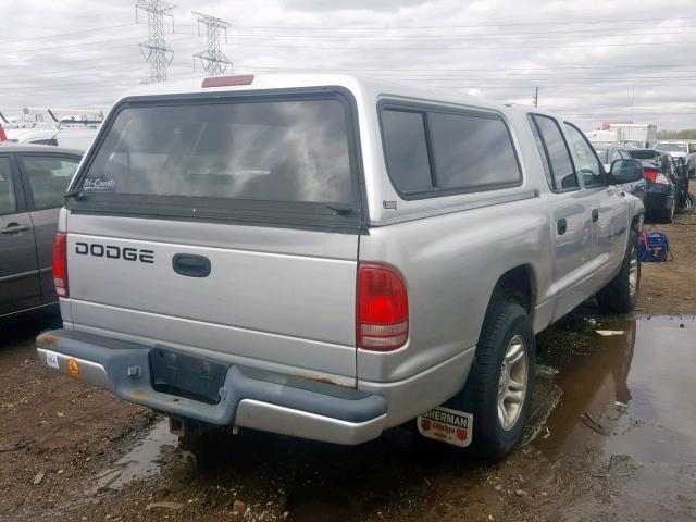 1B7HL2AX71S322710 - 2001 DODGE DAKOTA QUA SILVER photo 4