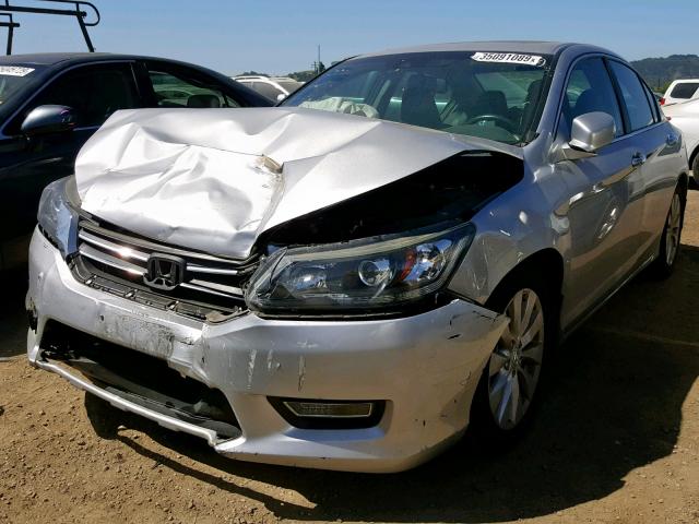 1HGCR2F87DA006553 - 2013 HONDA ACCORD EXL SILVER photo 2