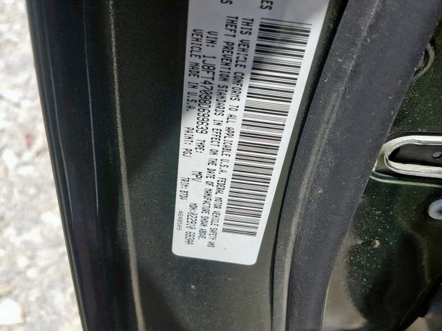 1J8FT47098D699639 - 2008 JEEP COMPASS SP Жасыл фото 10