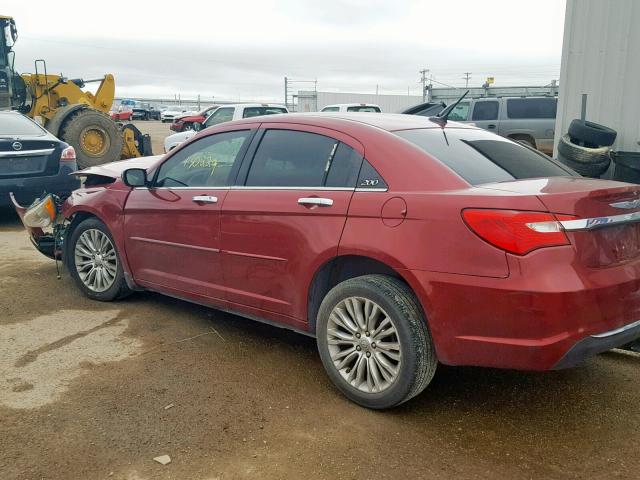 1C3CCBCB2CN207627 - 2012 CHRYSLER 200 LIMITE MAROON photo 3