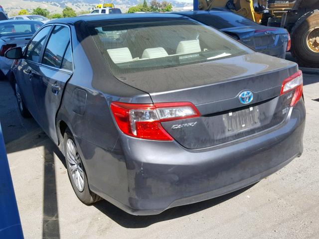 4T1BD1FK4DU065021 - 2013 TOYOTA CAMRY HYBR GRAY photo 3