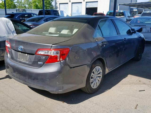 4T1BD1FK4DU065021 - 2013 TOYOTA CAMRY HYBR GRAY photo 4