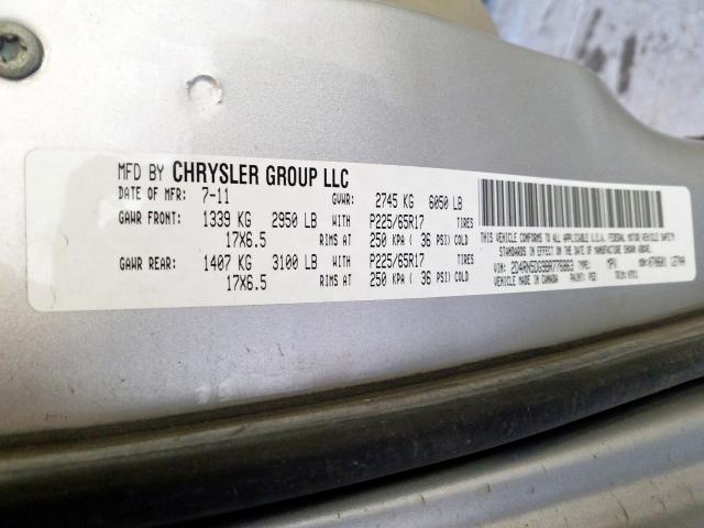 2D4RN5DG9BR776863 - 2011 DODGE GRAND CARAVAN CREW  photo 10