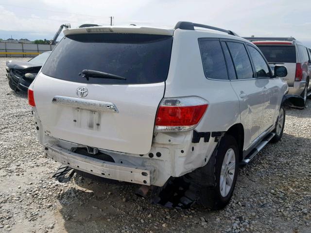 5TDZK3EH3CS088593 - 2012 TOYOTA HIGHLANDER WHITE photo 4