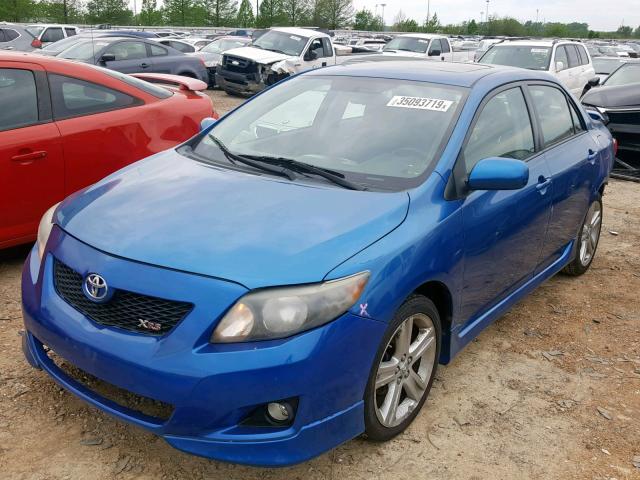 1NXBE40E99Z103402 - 2009 TOYOTA COROLLA XR BLUE photo 2