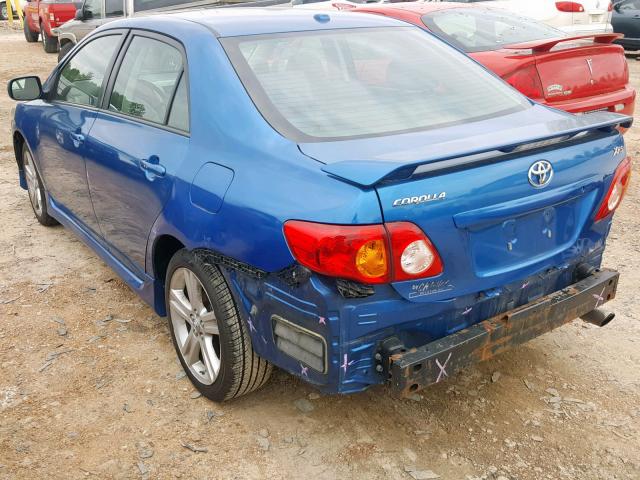 1NXBE40E99Z103402 - 2009 TOYOTA COROLLA XR BLUE photo 3