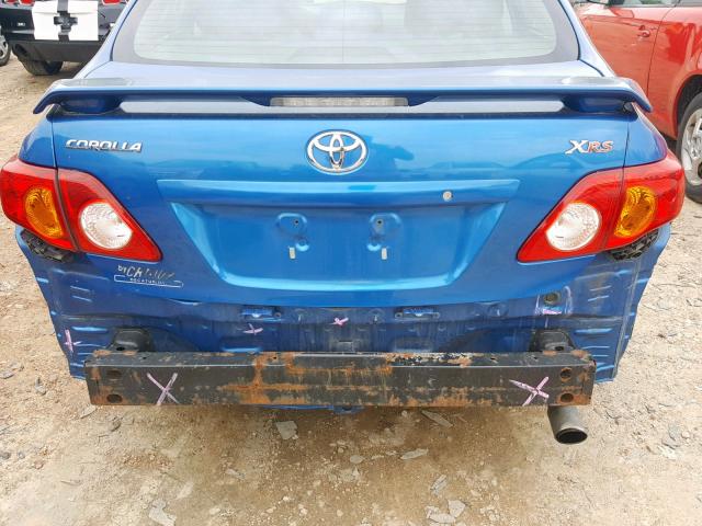 1NXBE40E99Z103402 - 2009 TOYOTA COROLLA XR BLUE photo 9