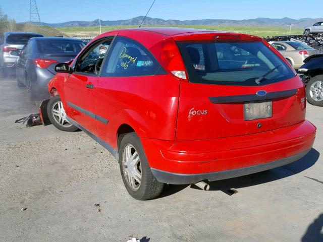 3FAFP3132YR246954 - 2000 FORD FOCUS ZX3 RED photo 3