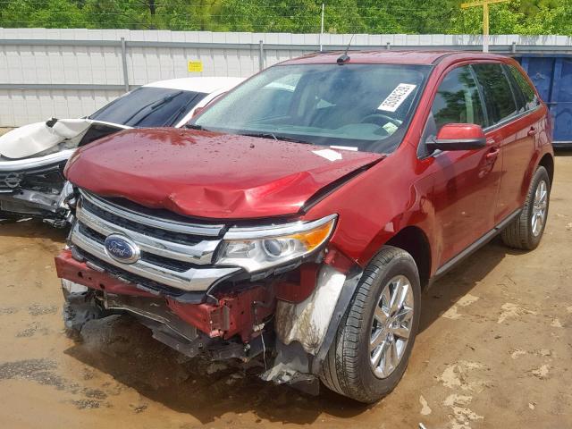 2FMDK3KC3EBA41941 - 2014 FORD EDGE LIMIT MAROON photo 2