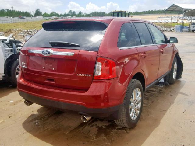 2FMDK3KC3EBA41941 - 2014 FORD EDGE LIMIT MAROON photo 4