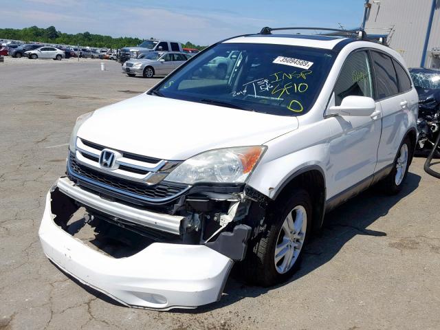 5J6RE3H78AL001385 - 2010 HONDA CR-V EXL WHITE photo 2