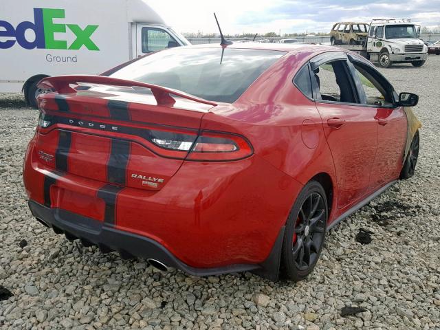 1C3CDFBHXDD647886 - 2013 DODGE DART SXT RED photo 4