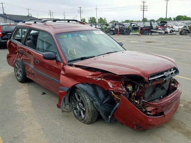 4S3BH635227306297 - 2002 SUBARU LEGACY L RED photo 1