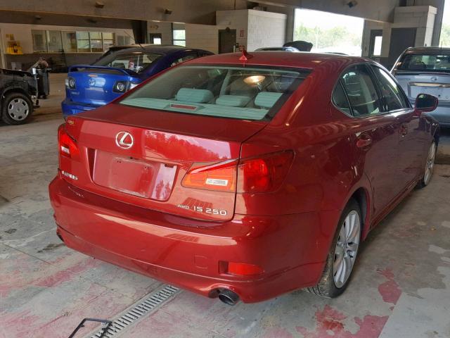 JTHCK262782022121 - 2008 LEXUS IS 250 BURGUNDY photo 4