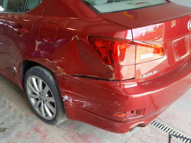 JTHCK262782022121 - 2008 LEXUS IS 250 BURGUNDY photo 9