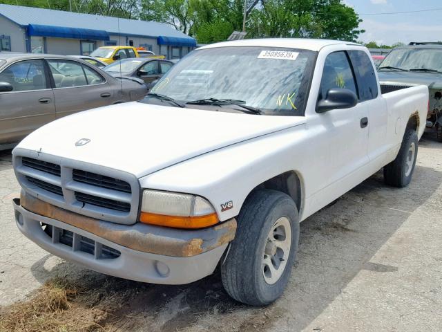 1B7GL22X0WS661925 - 1998 DODGE DAKOTA WHITE photo 2