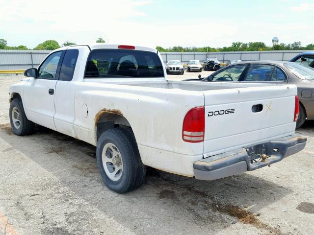 1B7GL22X0WS661925 - 1998 DODGE DAKOTA WHITE photo 3