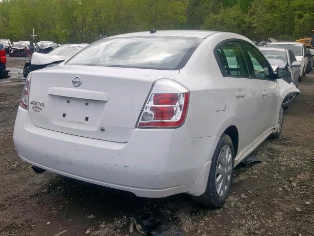 3N1AB6AP7CL719365 - 2012 NISSAN SENTRA 2.0 WHITE photo 4